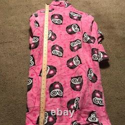 Pink Wise Owl All Over Print Fit Adult Womens Bath Robe Size One Size Fits Most