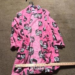 Pink Wise Owl All Over Print Fit Adult Womens Bath Robe Size One Size Fits Most