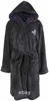 PlayStation grey men's hooded bathrobe