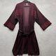 Playboy Mens Bath Robe Red Stripe Long Sleeve Drawstring Fleece Logo Size L/XL