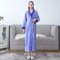 Plus Size Men Robe Flannel Soft Kimono Gown Lovers Large Long Bathrobe Sleepwear