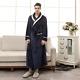 Plus Size Men Robe Flannel Soft Kimono Gown Lovers Large Long Bathrobe Sleepwear