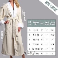 Plush Lined Microfiber Bath Robe for Women or Men Super Soft, Medium Black