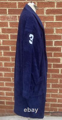 Polo Ralph Lauren 100% Cotton Bath Robe towelling dressing gown Navy Size M New