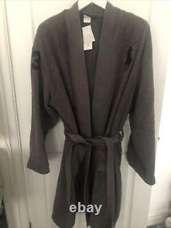 Polo Ralph Lauren Bath Robe Grey Blue Size Large Dressing Gown lounge wear NEW