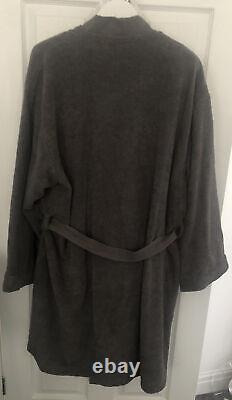 Polo Ralph Lauren Bath Robe Grey Blue Size Large Dressing Gown lounge wear NEW