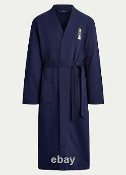 Polo Ralph Lauren Bathrobe Embroidered Football Cruise Navy Toggle Bear