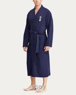 Polo Ralph Lauren Bathrobe Embroidered Football Cruise Navy Toggle Bear