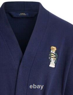 Polo Ralph Lauren Bathrobe Embroidered Football Cruise Navy Toggle Bear
