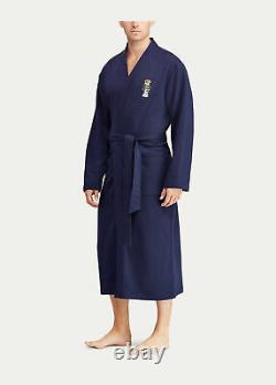 Polo Ralph Lauren Bathrobe Embroidered Football Cruise Navy Toggle Bear