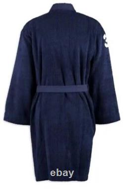Polo Ralph Lauren Big Play Pebble Cotton Bathrobe Dressing Gown Navy Size Medium