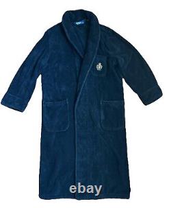 Polo Ralph Lauren Black Terry Bath Robe Embroidered Vintage Crest 1990s Mens L