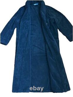 Polo Ralph Lauren Black Terry Bath Robe Embroidered Vintage Crest 1990s Mens L