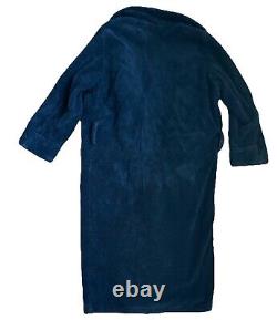 Polo Ralph Lauren Black Terry Bath Robe Embroidered Vintage Crest 1990s Mens L