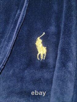 Polo Ralph Lauren Men's Navy Plush Belted Bathrobe. LARGE/XL NWT