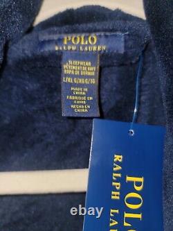 Polo Ralph Lauren Men's Navy Plush Belted Bathrobe. LARGE/XL NWT