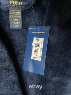 Polo Ralph Lauren Men's Navy Plush Belted Bathrobe. LARGE/XL NWT
