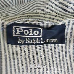 Polo Ralph Lauren Mens Blue White Striped Seersucker Belted Leisure Bathrobe