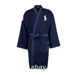 Polo Ralph Lauren Mens Dressing Gown Bath Robe Navy Blue Size Medium