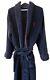 Polo Ralph Lauren Mens Navy Blue Bath Robe w Red Trim & Pony One Size Vintage