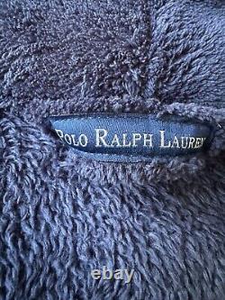 Polo Ralph Lauren Mens Navy Blue Bath Robe w Red Trim & Pony One Size Vintage