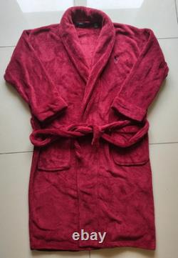 Polo Ralph Lauren Mens One Size Plush Soft Bathrobe Gown Pony Logo Embroidered