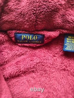 Polo Ralph Lauren Mens One Size Plush Soft Bathrobe Gown Pony Logo Embroidered