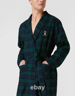 Polo Ralph Lauren Robe Plaid Dressing Gown Bathrobe Shawl Robe Unisex S/M