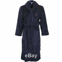 Polo Ralph Lauren Shawl Collar Men's Bathrobe with Luxury Towelling, Navy