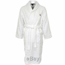 Polo Ralph Lauren Shawl Collar Men's Bathrobe with Luxury Towelling, White