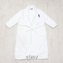 Polo Ralph Lauren Unisex Robe White Terry Bathrobe S/M Big Pony Logo Soft & Cozy