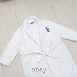 Polo Ralph Lauren Unisex Robe White Terry Bathrobe S/M Big Pony Logo Soft & Cozy