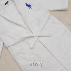 Polo Ralph Lauren Unisex Robe White Terry Bathrobe S/M Big Pony Logo Soft & Cozy