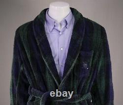 Polo Ralph Lauren Vintage Tartan Plaid Heavy Terry Shawl Belted Bath Robe L