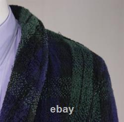Polo Ralph Lauren Vintage Tartan Plaid Heavy Terry Shawl Belted Bath Robe L
