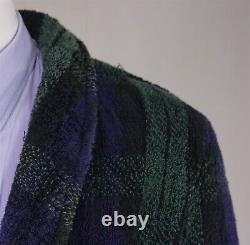 Polo Ralph Lauren Vintage Tartan Plaid Heavy Terry Shawl Belted Bath Robe L