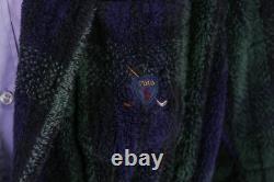 Polo Ralph Lauren Vintage Tartan Plaid Heavy Terry Shawl Belted Bath Robe L