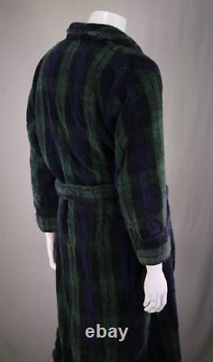 Polo Ralph Lauren Vintage Tartan Plaid Heavy Terry Shawl Belted Bath Robe L