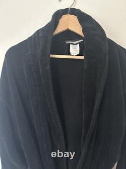 Porsche Men's Bathrobe Black Red Logo Terry Robe 100% Cotton Lounge One Size