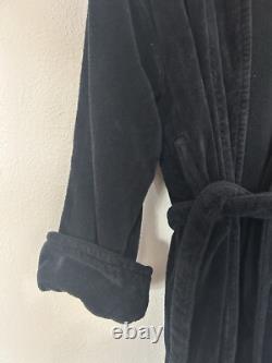 Porsche Men's Bathrobe Black Red Logo Terry Robe 100% Cotton Lounge One Size