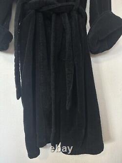 Porsche Men's Bathrobe Black Red Logo Terry Robe 100% Cotton Lounge One Size