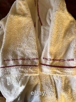 Porsche White Bathrobe With Red Lettering And Trim Pair