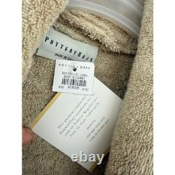 Pottery Barn L/XL Linen Cotton Terry Plush Spa Bath Robe Beige NEW