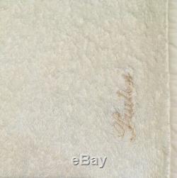 Pratesi Mens White Beige Embroidered 3 Lines Cotton Terry Bath Robe Medium