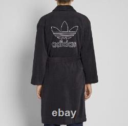 RARE Adidas Originals Trefoil Robe Black White CF6934 Bathrobe Loungewear OG