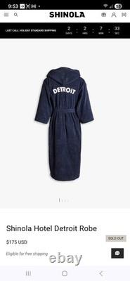 RARE Shinola Hotel Detroit Robe Luxury Navy Bathrobe BRAND NEW IN BAG