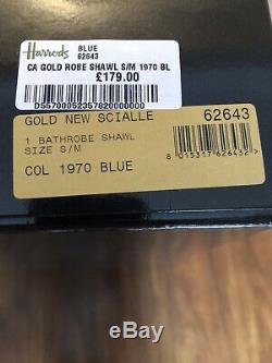 ROBERTO CAVALLI Gold Shawl Bathrobe White Size S/M