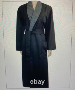 ROBEWORKS Luxury Spa Robe -Men's- Black & Charcoal SZ-L NIB
