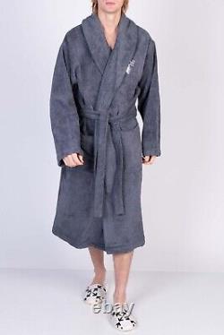 RRP280 OFF-WHITE HOME Arrow Logo Bath Robe Size S / M Grey Belted Made in Italy
