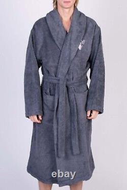 RRP280 OFF-WHITE HOME Arrow Logo Bath Robe Size S / M Grey Belted Made in Italy